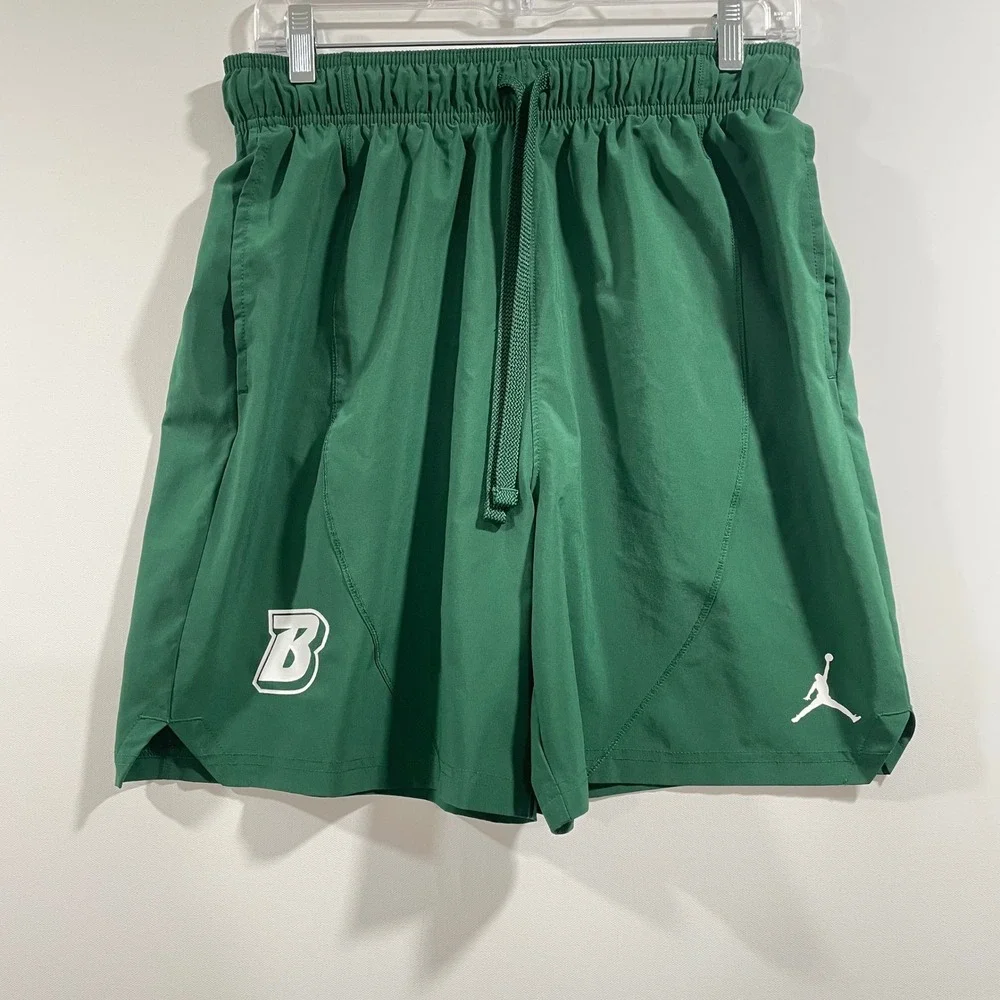 Jordan Mens Dri-FIT Athletic Shorts Green Jumpman Varsity B DQ7902-315 Size L